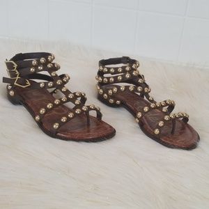 Sam Edelman size 6 ankle wrapped studded sandals